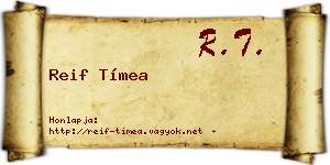 Reif Tímea névjegykártya